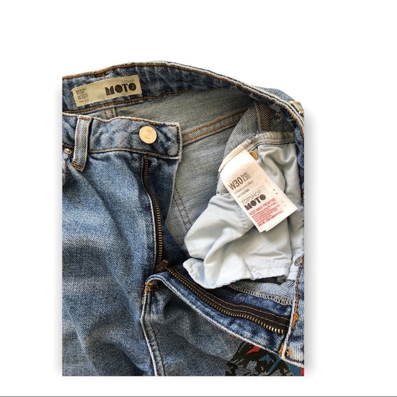 TOPSHOP Painted Straight leg Jeans - Picture 8 of 8